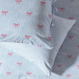Argos Home bedding set blue stripe bows single - British product