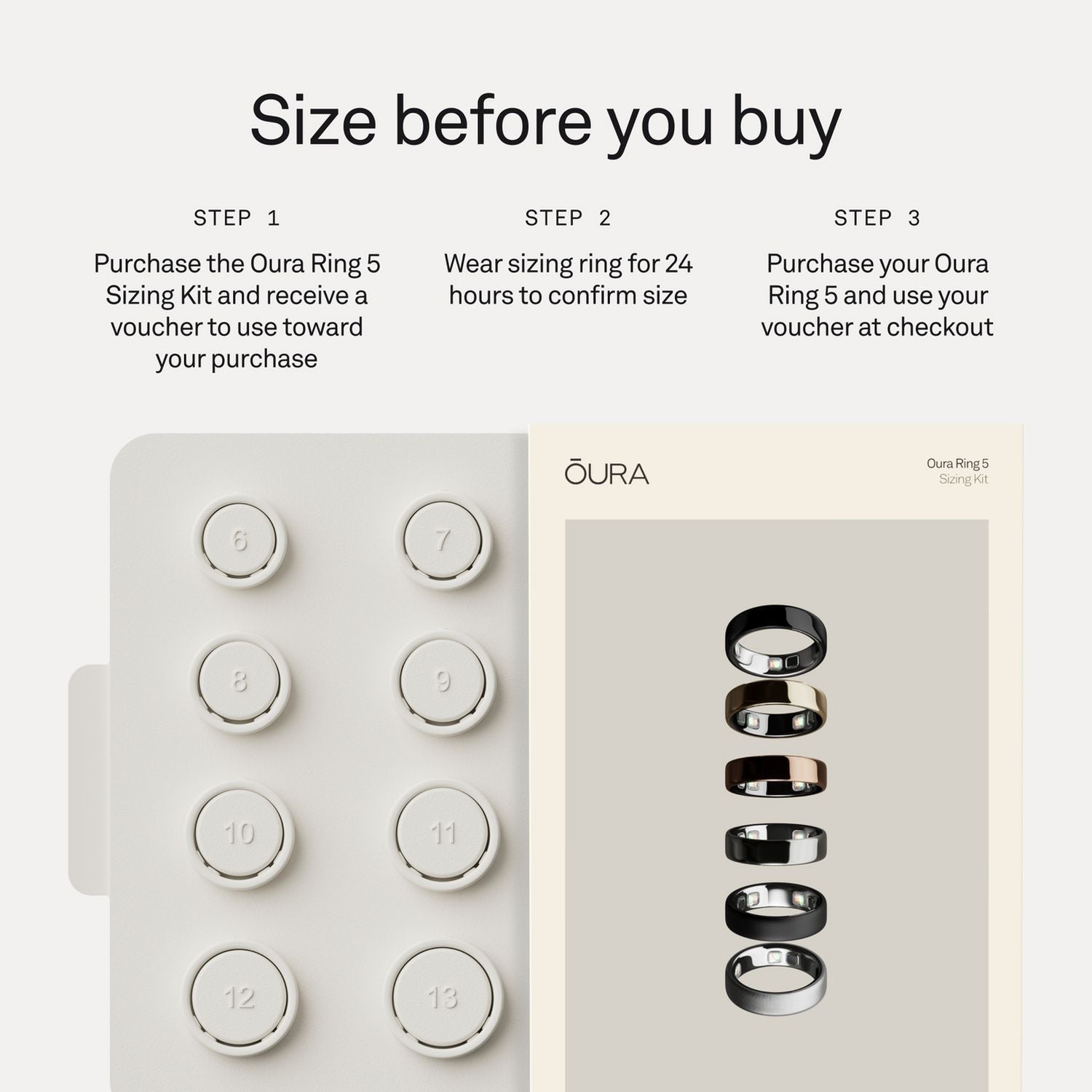 Oura Ring 5 sizing kit - imported from the UK