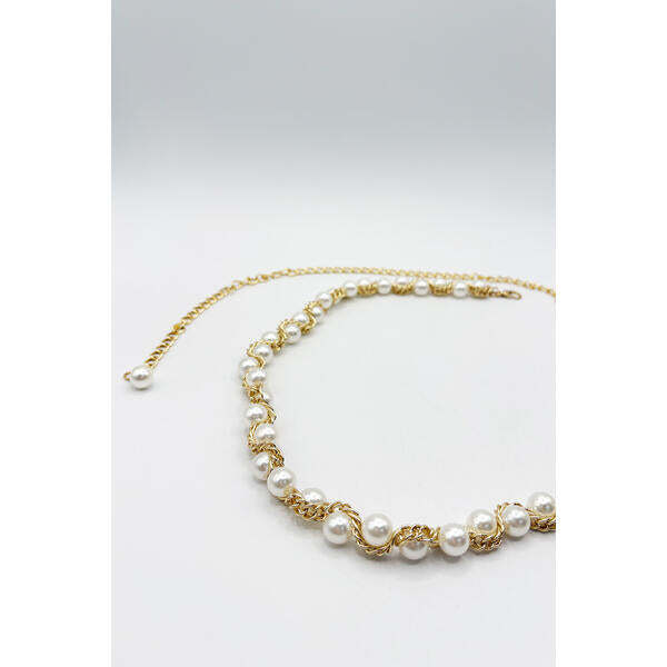 SVNX pearl waist chain belt 117cm, UK version
