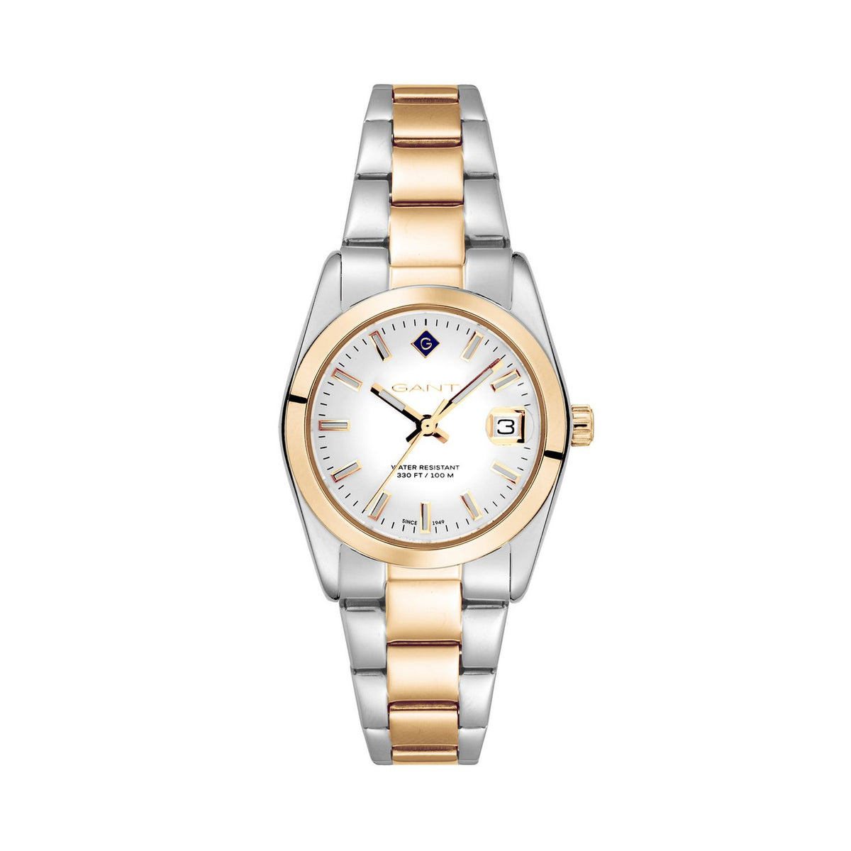 Gant ladies watch white dial two tone bracelet (British brand)