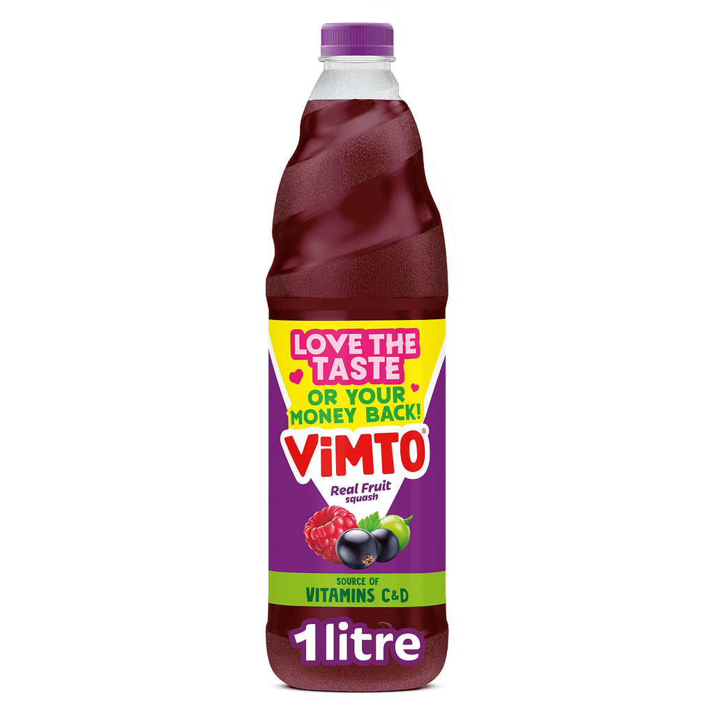 Vimto Original Real Fruit Squash Blackcurrant Grape & Raspberry 1L