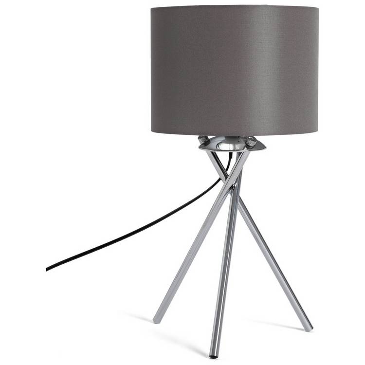 Argos Home table lamp grey chrome 46cm, imported from the UK