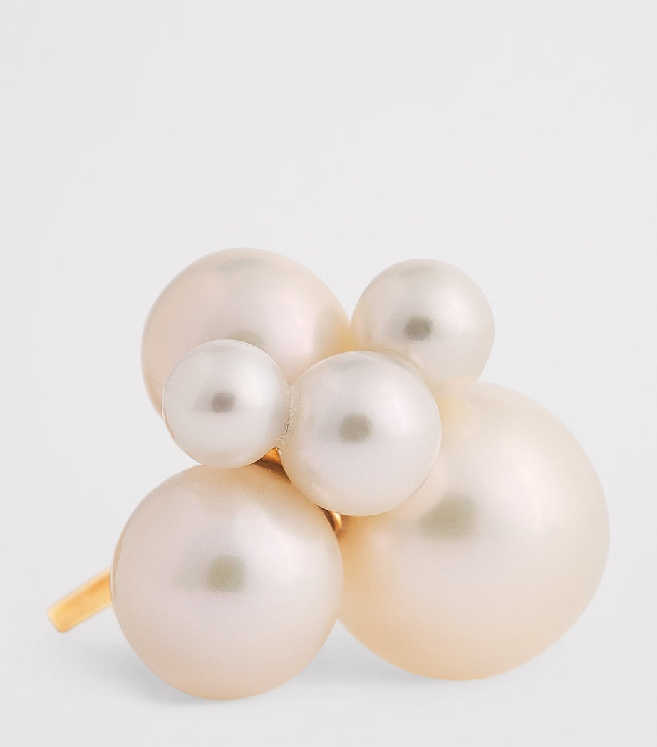 Sophie Bille Brahe Bisou single earring yellow gold pearls, imported from the UK