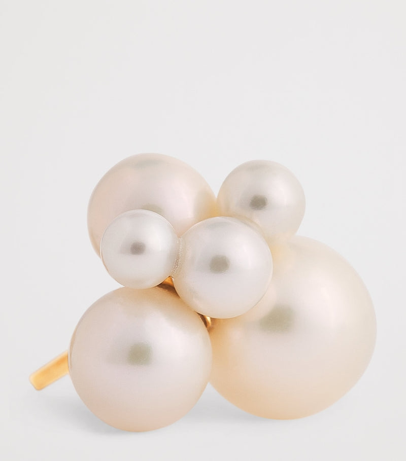Sophie Bille Brahe Bisou single earring yellow gold pearls, imported from the UK