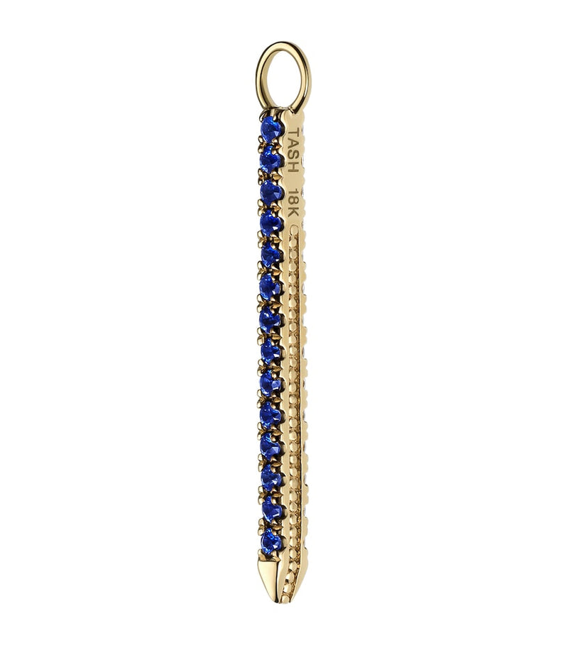 Maria Tash eternity bar charm diamond and sapphire 18mm, imported from the UK