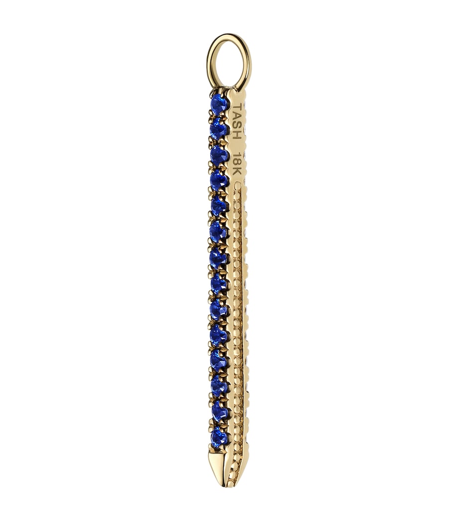 Maria Tash eternity bar charm diamond and sapphire 18mm, imported from the UK