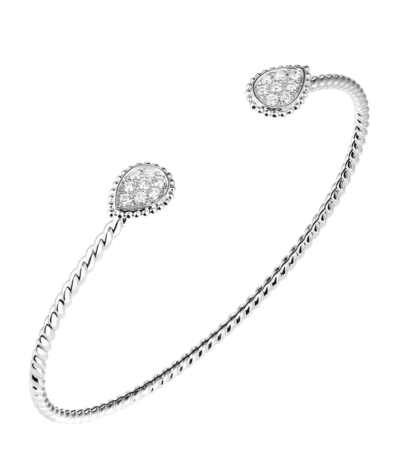 Boucheron Serpent Bohème white gold diamond bangle - British product