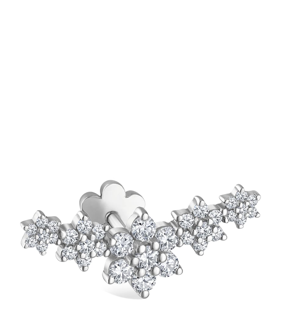 Maria Tash five flower diamond stud earring, imported from the UK
