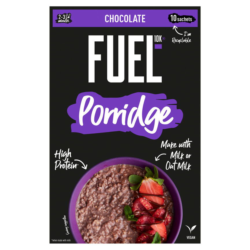 FUEL10K Chocolate Porridge 10x Cereals ASDA   