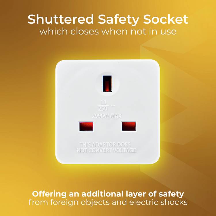 Masterplug travel adaptor 3 pack set (British brand)