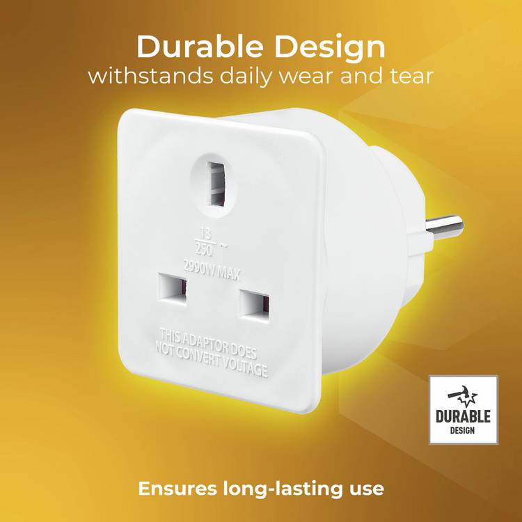 Masterplug travel adaptor 3 pack set (British brand)