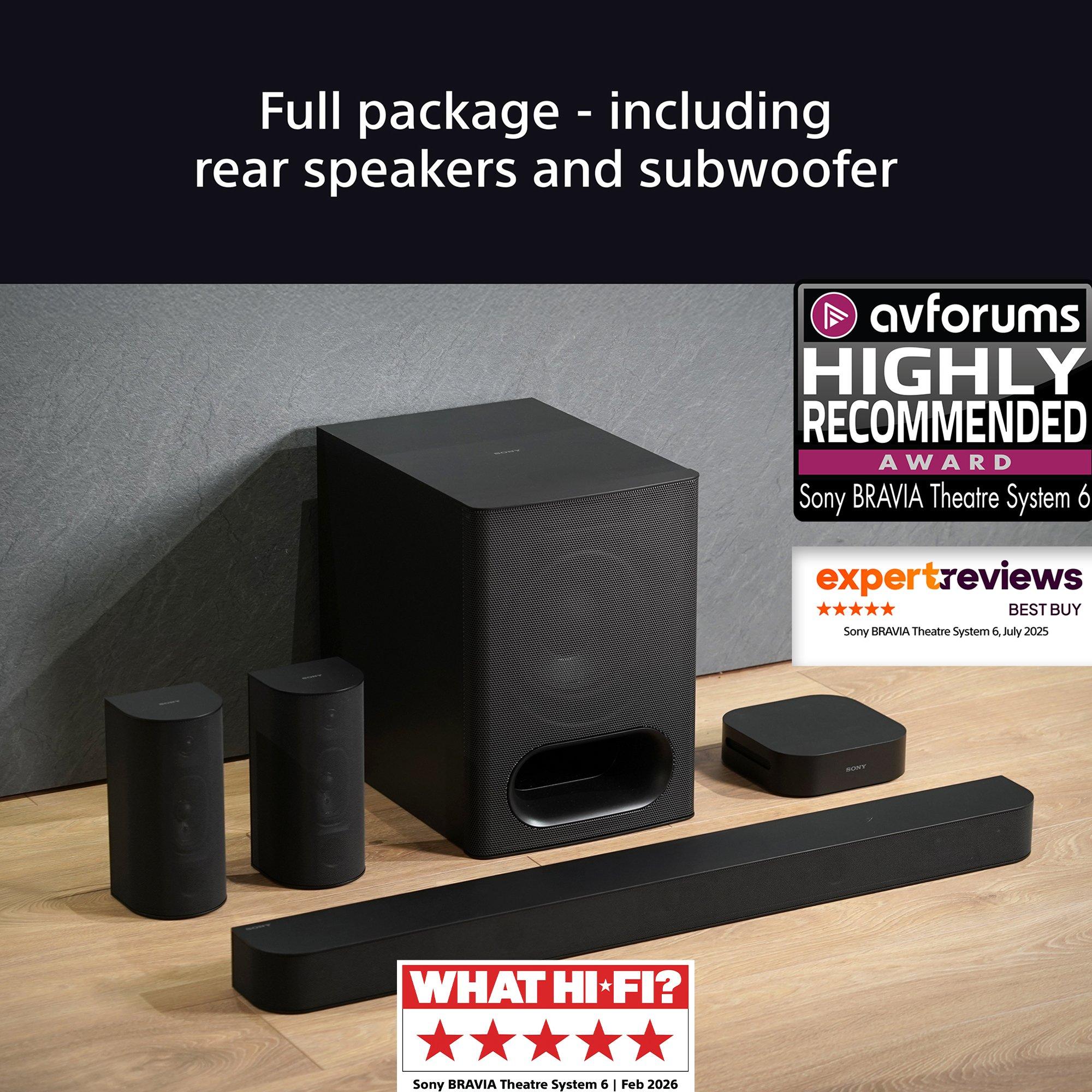 Sony BRAVIA soundbar with wireless subwoofer and rear speakers, UK version