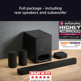 Sony BRAVIA soundbar with wireless subwoofer and rear speakers, UK version