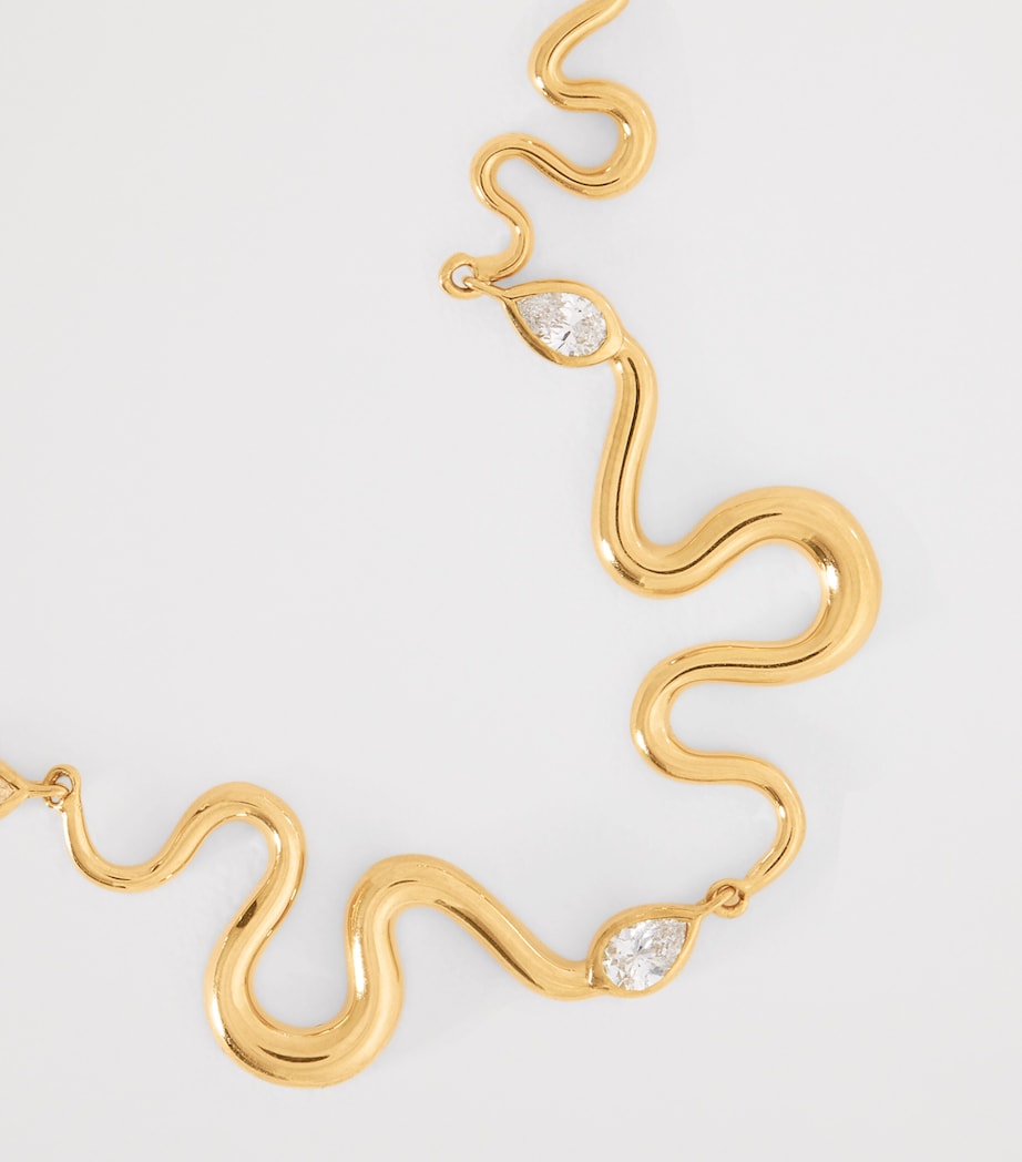 L'Atelier Nawbar Boa necklace in yellow gold with diamonds, UK version