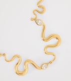 L'Atelier Nawbar Boa necklace in yellow gold with diamonds, UK version