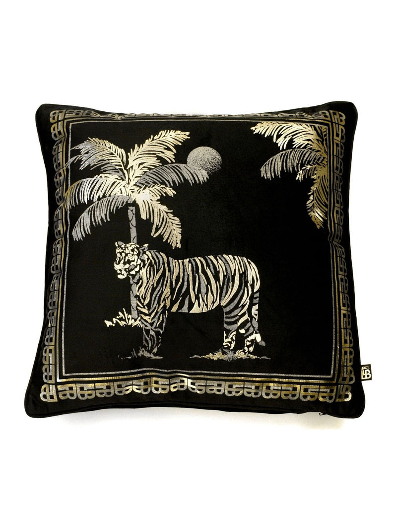 Laurence Llewelyn-Bowen Black Tiger Samt Luxuskissen, UK-Version
