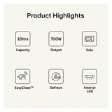 LG EasyClean 700W black microwave 20 litre, UK version