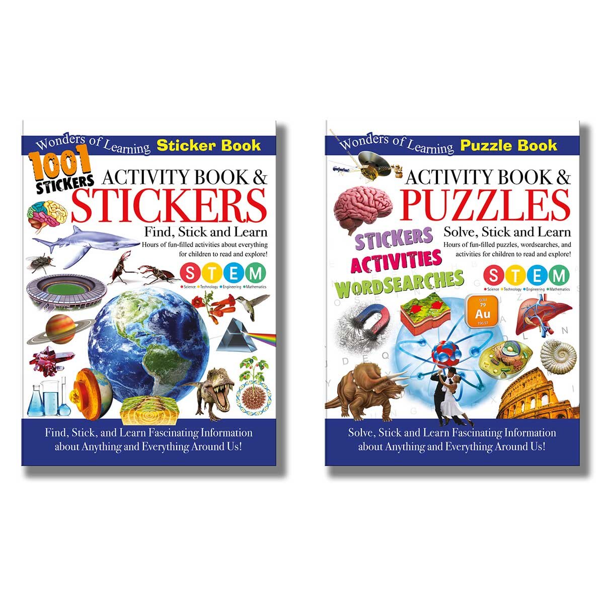 Wonders of Learning activity book with stickers or puzzles - British product