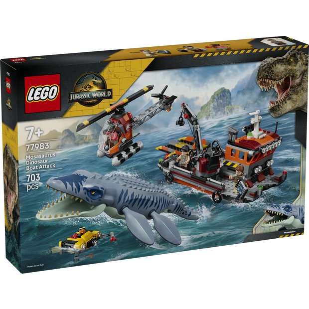 LEGO Jurassic World Mosasaurus Boat Attack set 703pc (British brand)