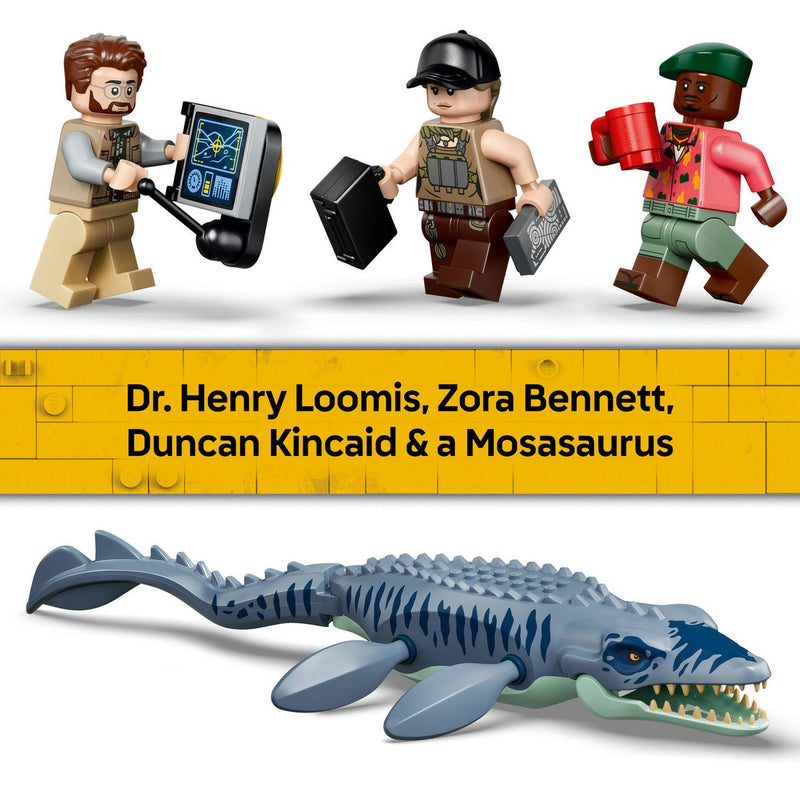 LEGO Jurassic World Mosasaurus Boat Attack set 703pc (British brand)