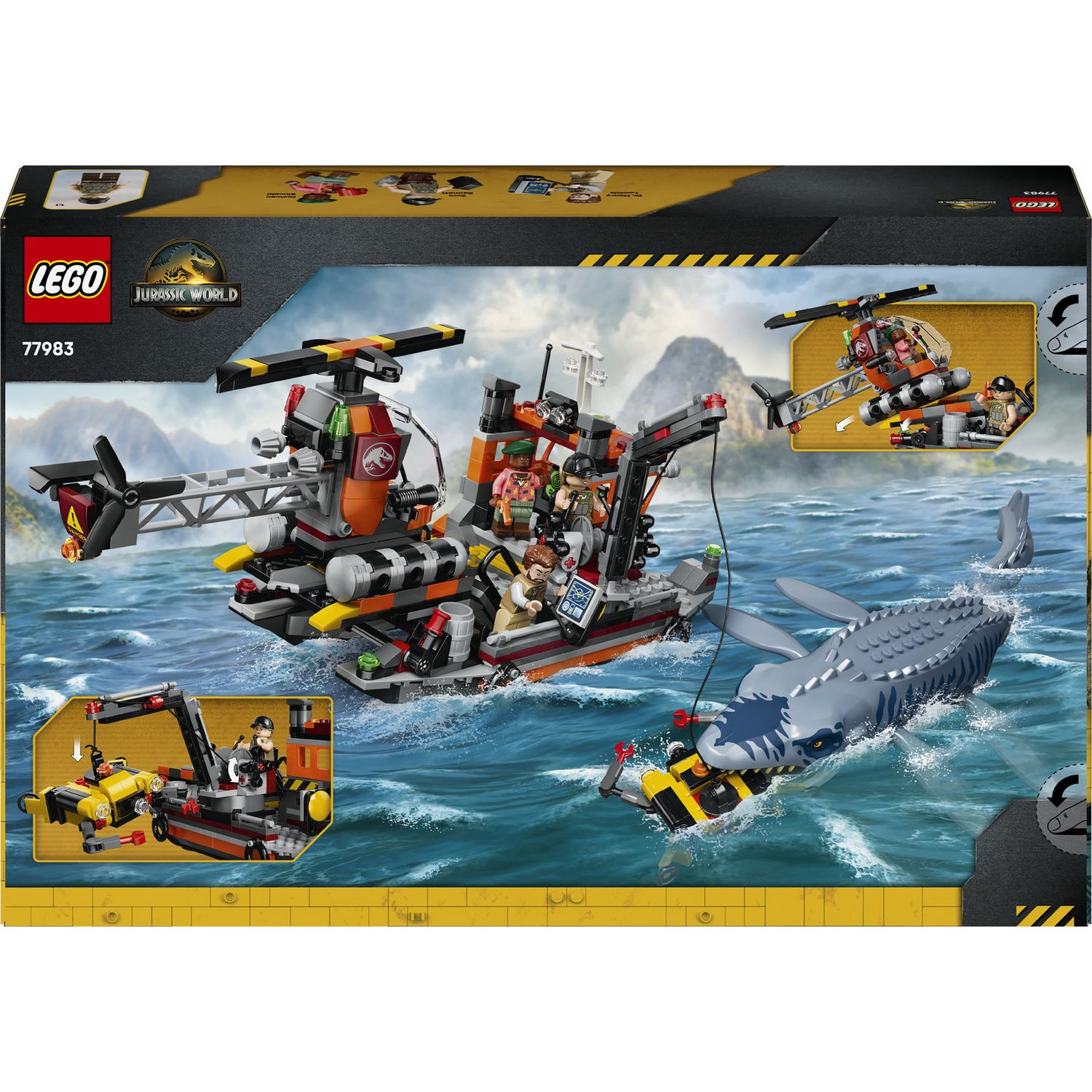 LEGO Jurassic World Mosasaurus Boat Attack set 703pc (British brand)