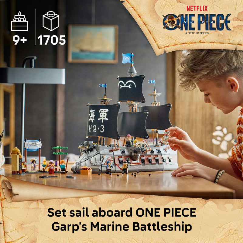 LEGO One Piece Garp's Marine Battleship 1705 pieces, imported from the UK