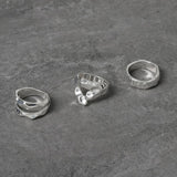 Freedom silver-tone molten ring pack medium (British brand)