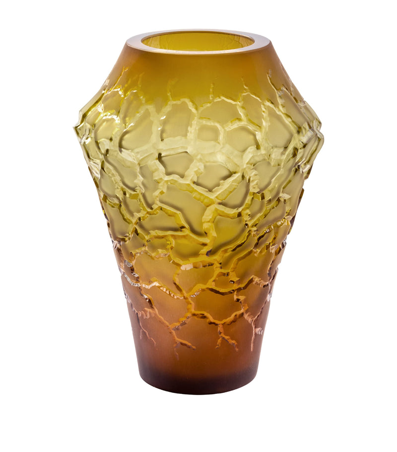 Lalique crystal caldera vase 26cm, UK version
