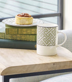 O.W. London Maze pattern ceramic mug, imported from the UK