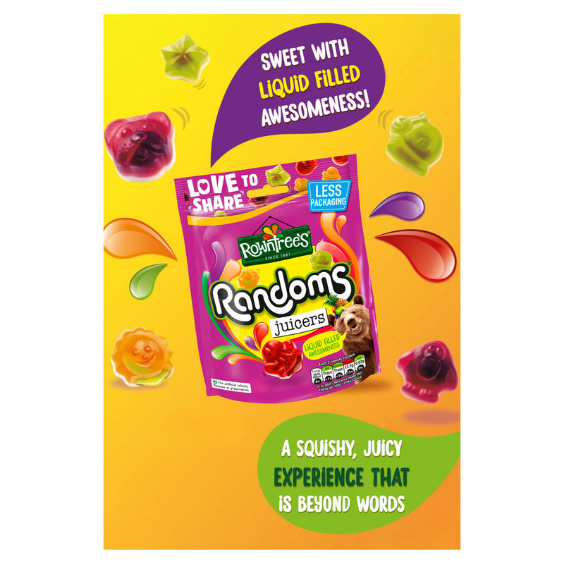Rowntree's Randoms Juicers chewy sweets 140g, imported from the UK