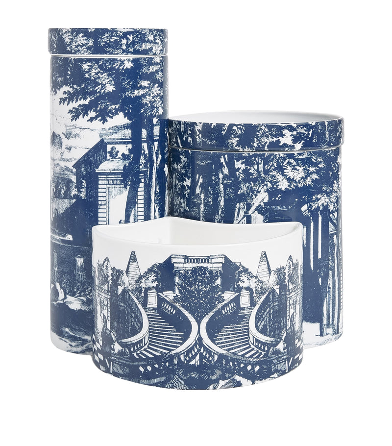 Fornasetti ceramic scented candles set of three with fruity fragrance, 2.35kg - British product