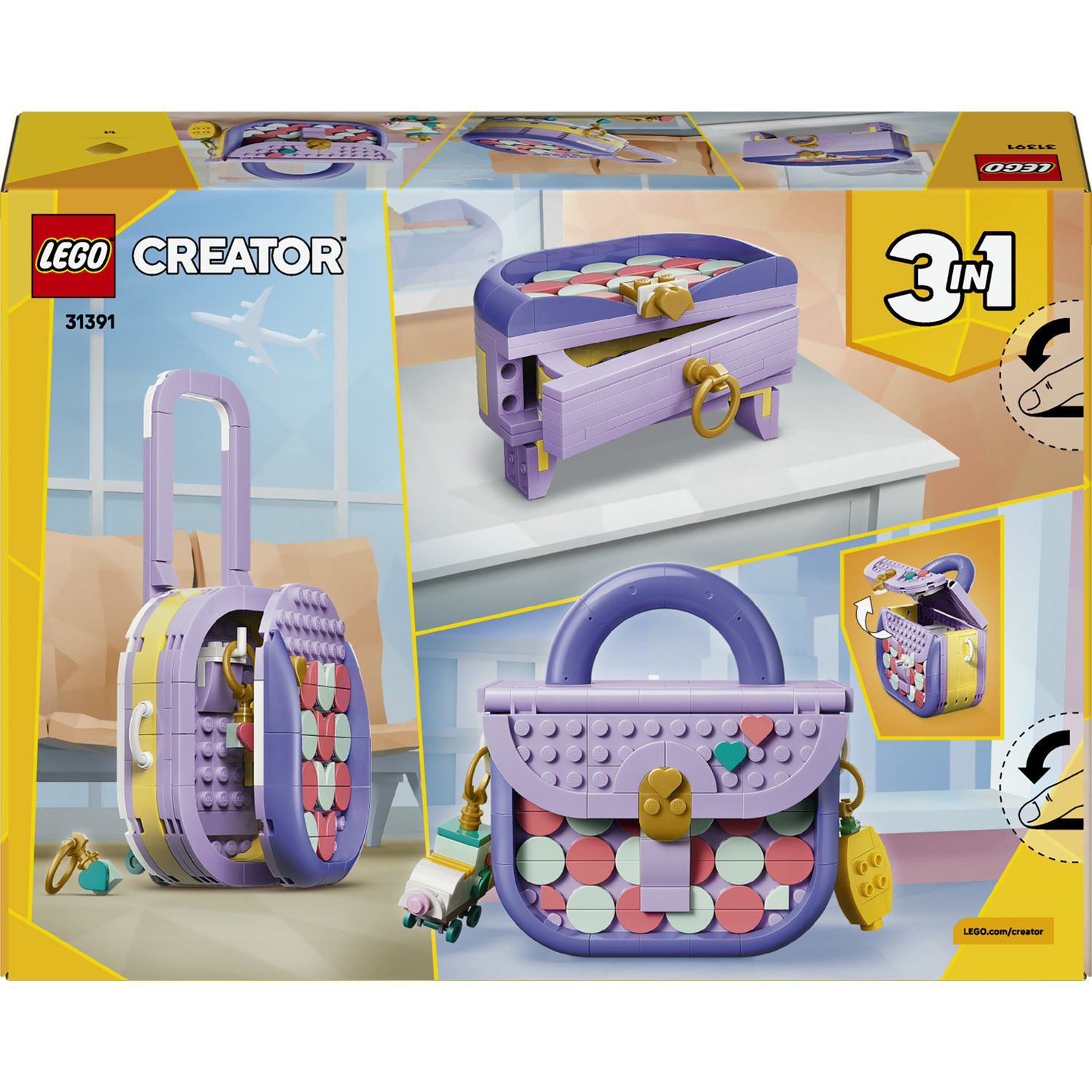 LEGO Creator 3 in 1 Art Fashion Bag with Storage 31391 (British brand)