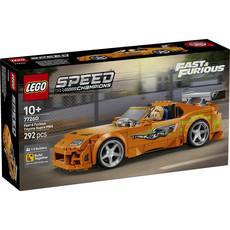 LEGO Fast & Furious Toyota Supra MK4 building set, imported from the UK