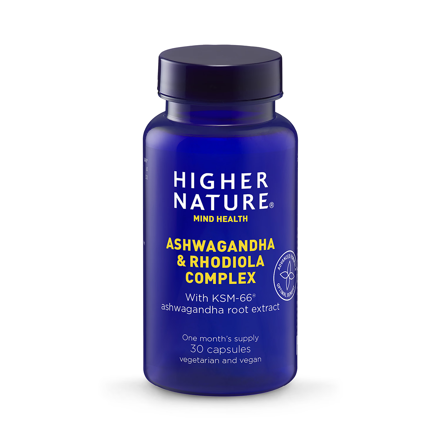 Higher Nature ashwagandha rhodiola complex KSM-66 30 capsules - British product