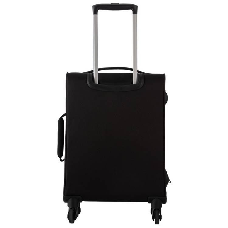 Featherstone 4 wheel soft cabin-size suitcase black, imported from the UK