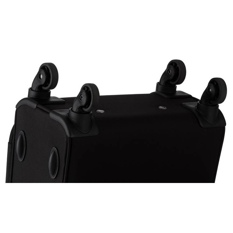 Featherstone 4 wheel soft cabin-size suitcase black, imported from the UK