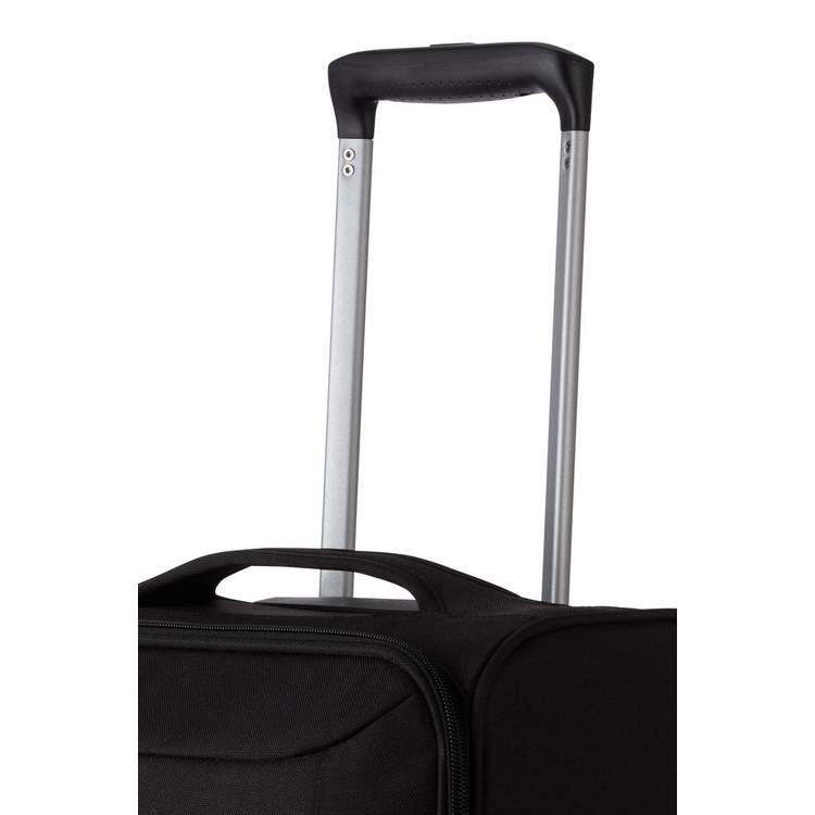 Featherstone 4 wheel soft cabin-size suitcase black, imported from the UK