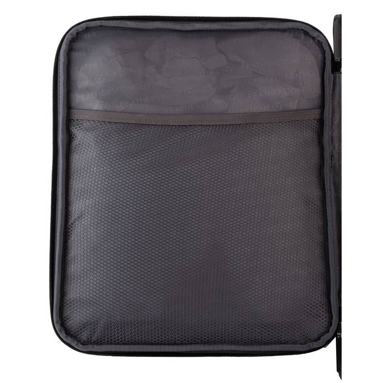 Featherstone 4 wheel soft cabin-size suitcase black, imported from the UK