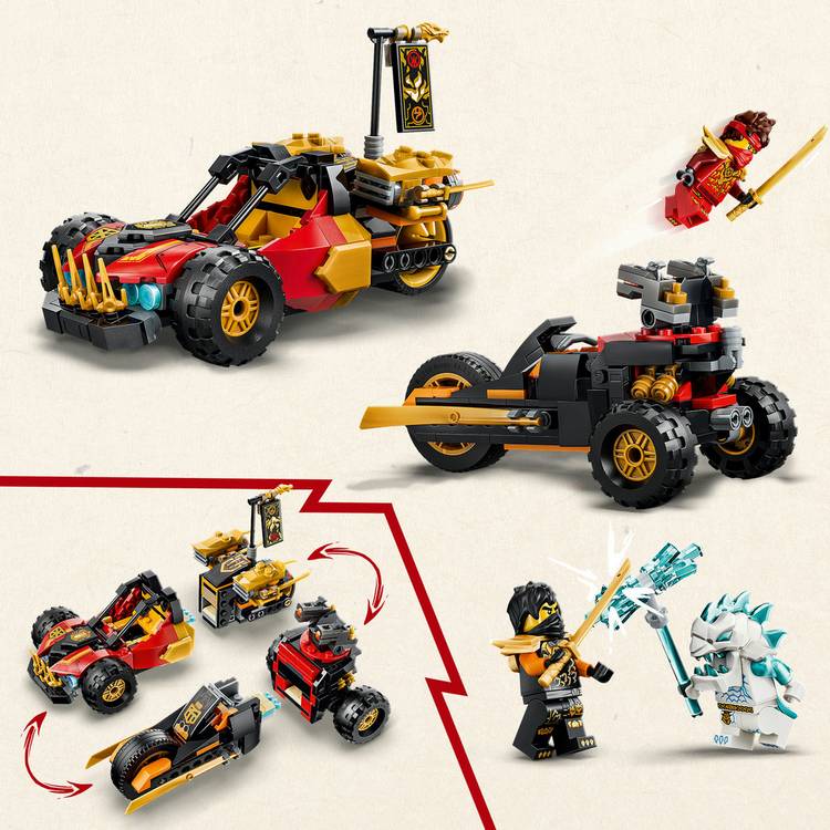 LEGO NINJAGO Kai and Cole combiner vehicles building set 394 pieces, imported from the UK