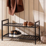 Habitat Kitt Bamboo Shoe Rack black (British brand)
