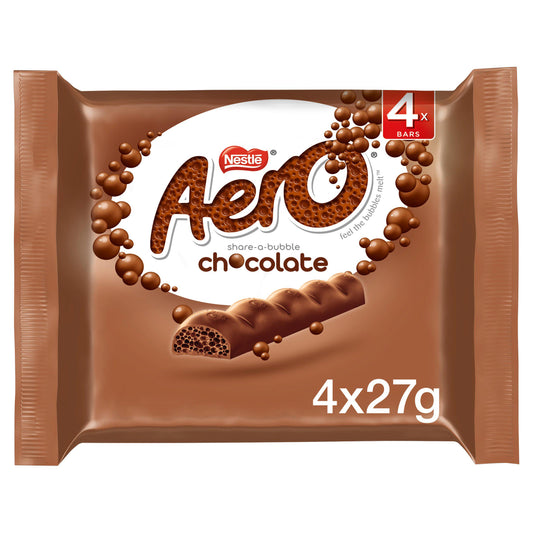 Aero Bubbly Milk Chocolate Bar Multipack x4 27g GOODS Sainsburys   