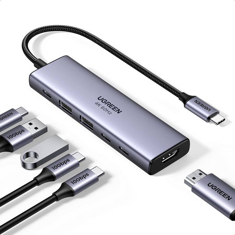 UGREEN 6-in-1 USB-C hub (British brand)