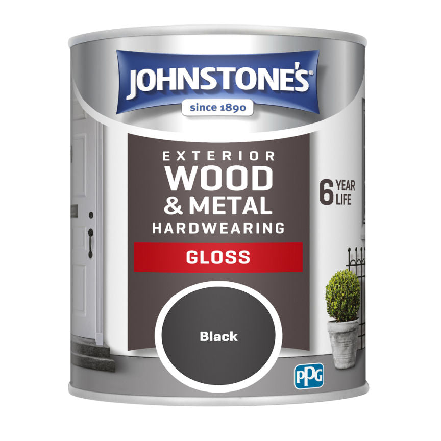 Johnstone's Black Exterior Gloss Paint DIY ASDA   