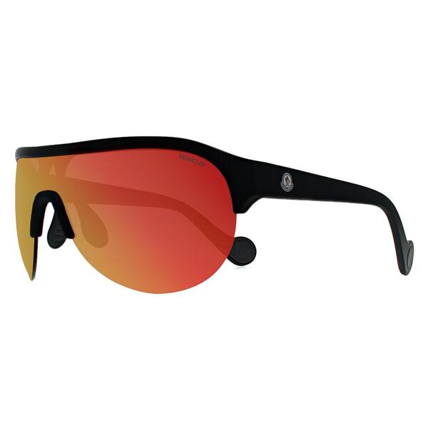 Moncler ML0049 unisex sunglasses matte black red mirror (British brand)