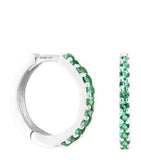 Astrid & Miyu white gold and emerald single hoop earring - British product