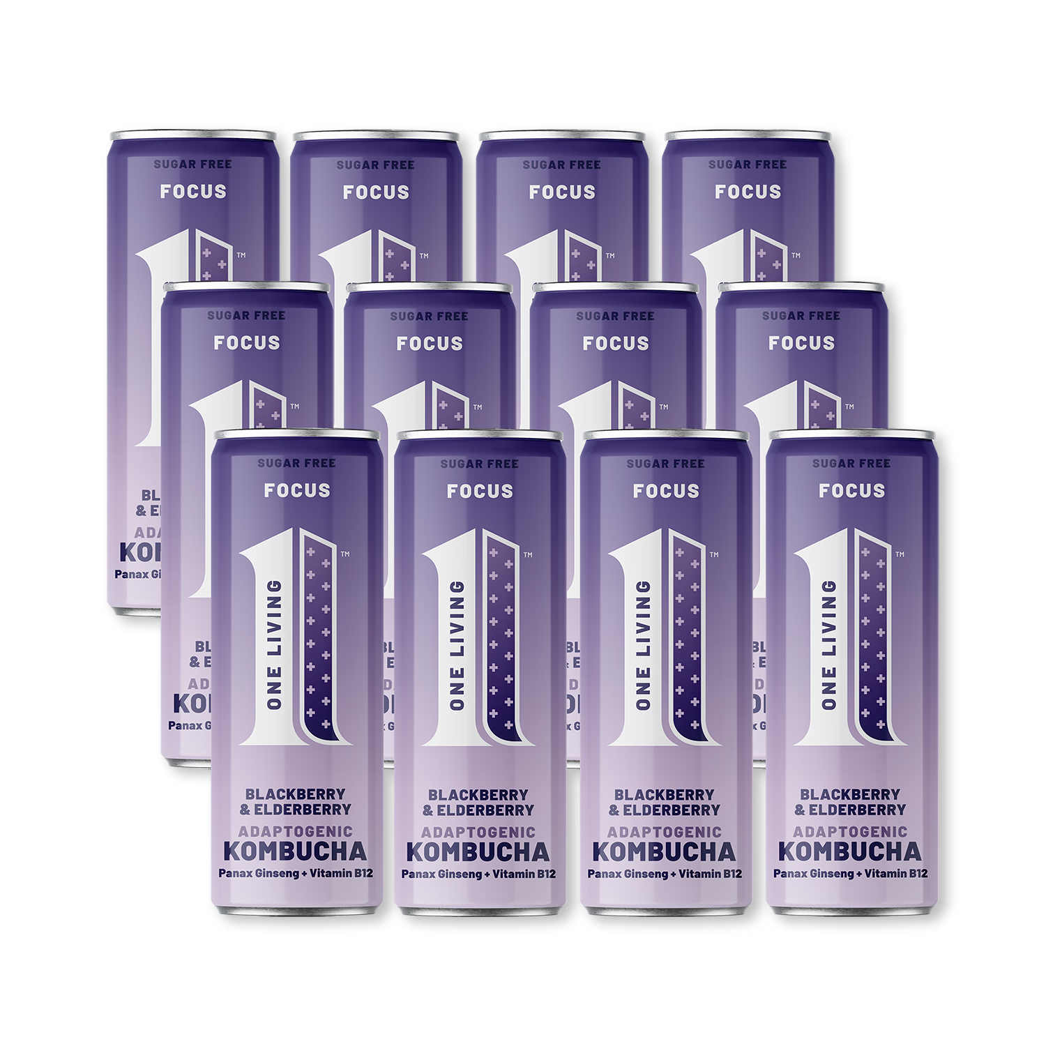 One Living blackberry & elderberry kombucha 12x250ml (British brand)