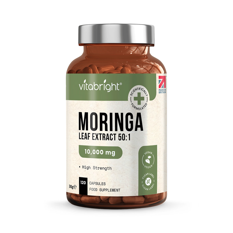 VitaBright Moringa leaf extract 10,000mg capsules 120 count, UK version