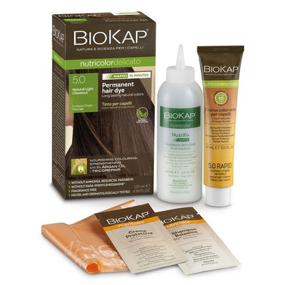Superdrug BioKap Nutricolor Rapid Natural Light Chestnut 5.0 Permanent Hair Colour 135ml- Buy online at McGrocer