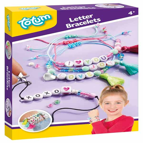 Totum letter bracelet craft kit with beads and tassels (British brand)