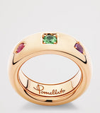 Pomellato rose gold mixed stone Slim Iconica ring, UK version